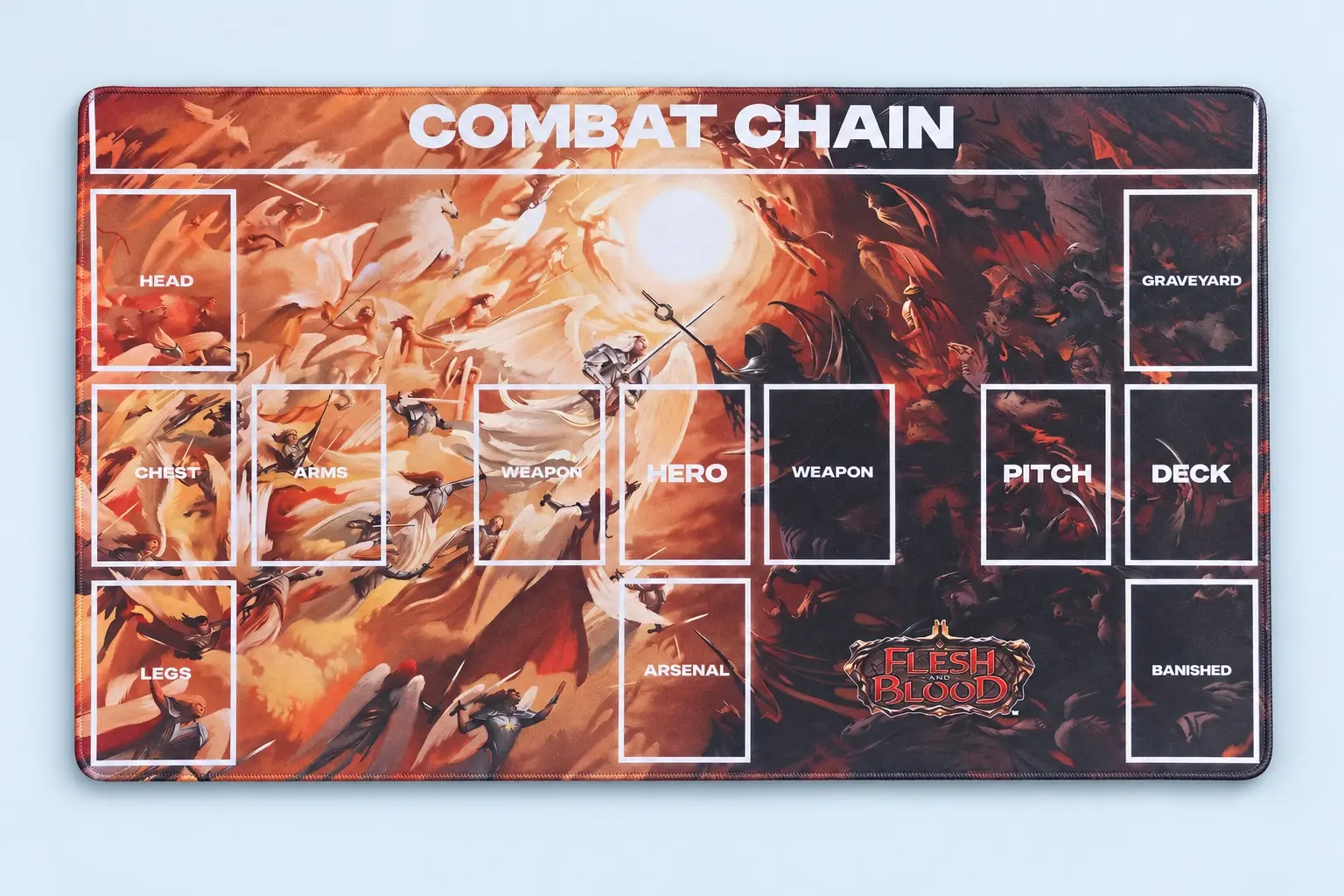 Cloud Blue studio presentation of Combat Chain Playmat.